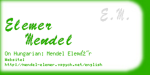 elemer mendel business card